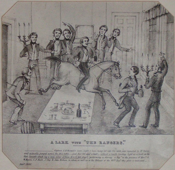 Lithograph - A Lark with the Rangers